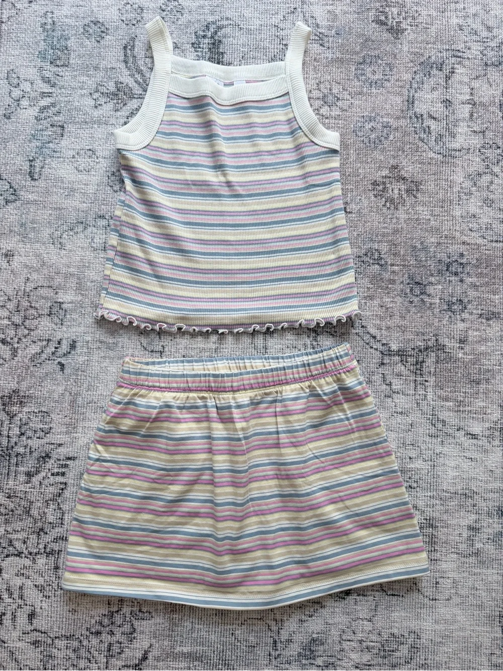 GAP Pastel Striped Tank & Skirt  - White, Pink, Blue, Purple, Yellow